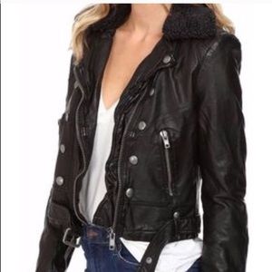 Free People Black Faux Leather Moto Jacket